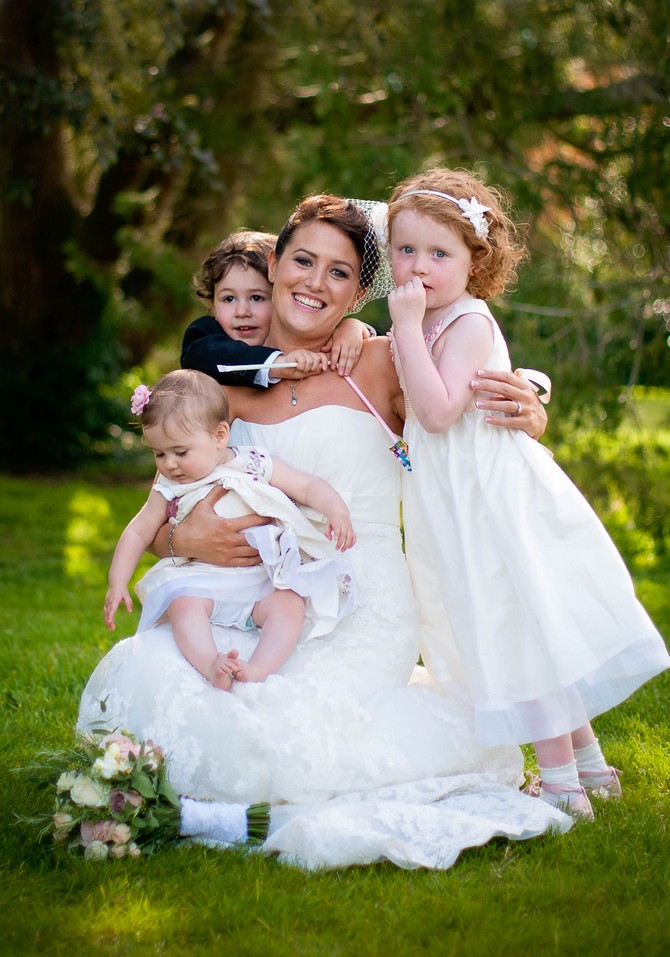bride and flower girls in white wedding photography inspiration. Real wedding Ireland by Tara Aherne Photography bride and flower girls